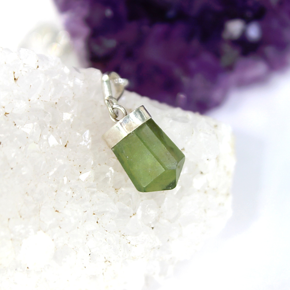 Peridot Charm Sterling Silver Necklace